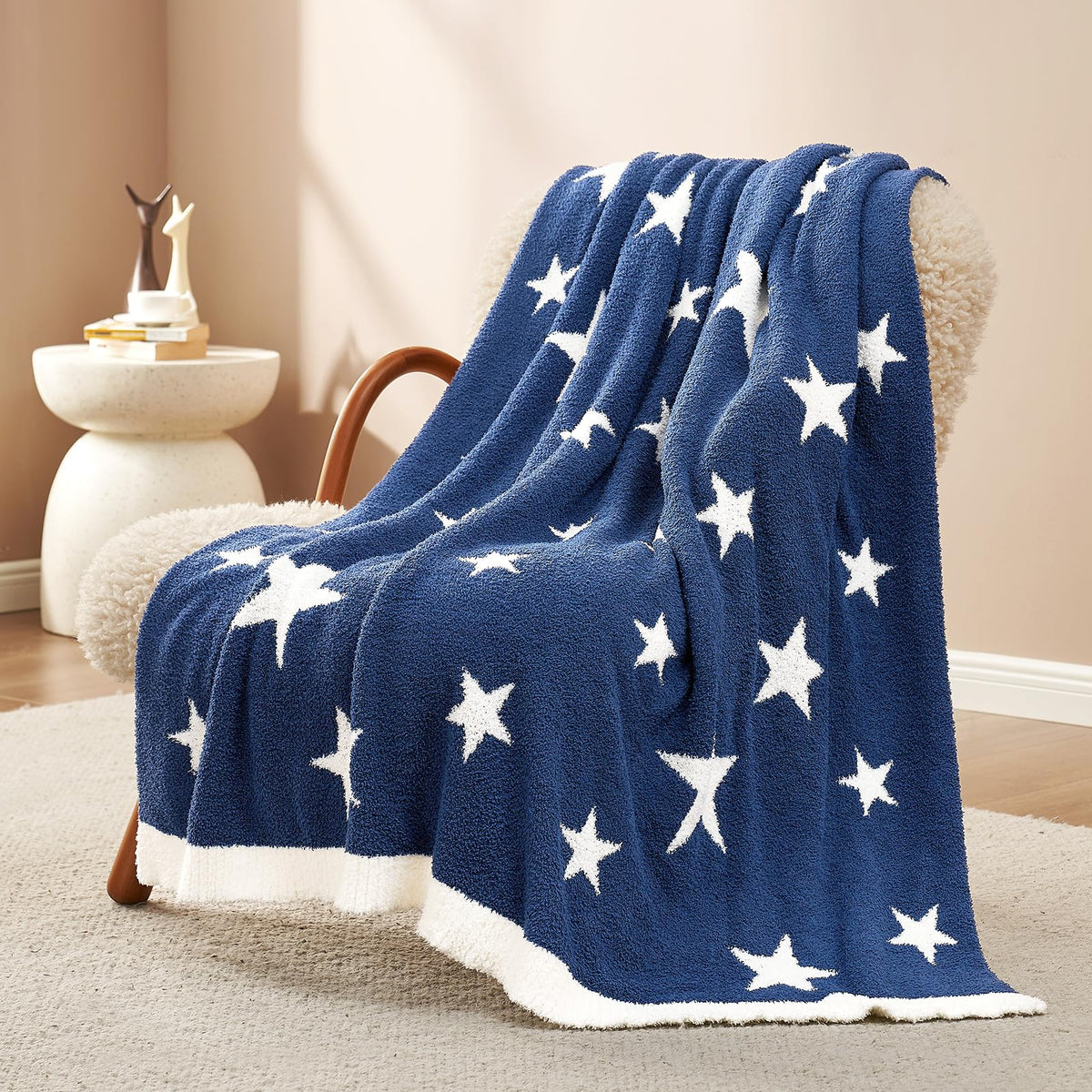 Snuggle Sac 4Th Of July Patriotic Throw Blanket American Star Blankets, Ultra Soft Cozy Throw Blanket For Couch,Sofa, Bed, Livin
