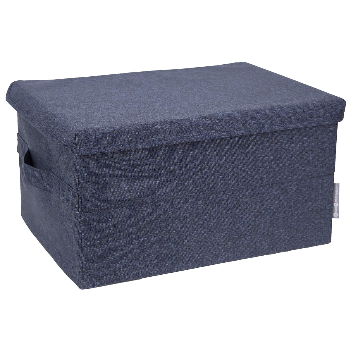 Bigso Soft Foldable Polyester Storage Box with Lid | Fabric Storage Bin with Lid and Handles for Closets and Rooms | Collapsible