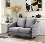 Lilola Home Sofia Gray Velvet Modern Chic Loveseat Couch