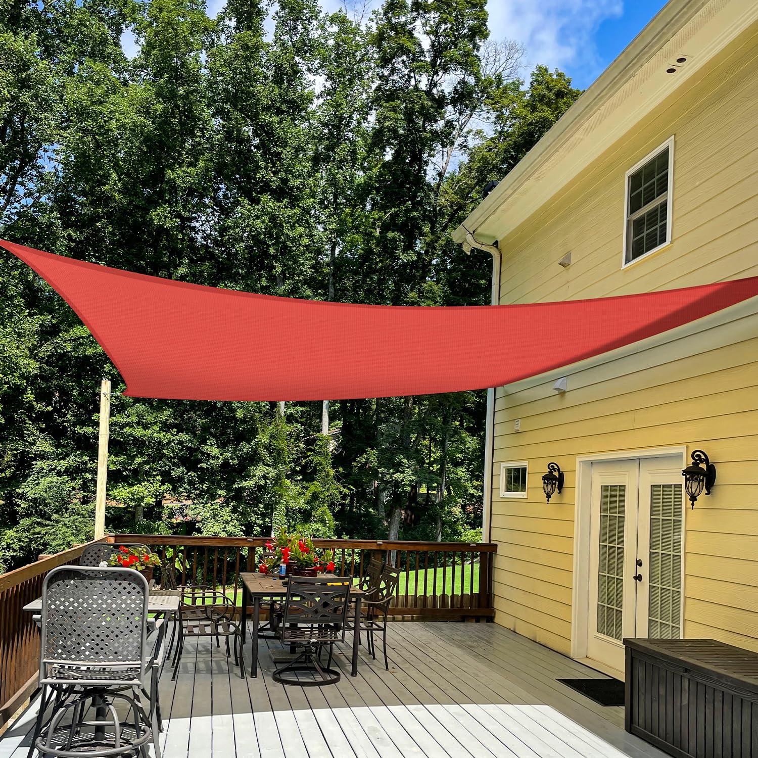 Tang Sunshades Depot 12' X 12' Sun Shade Sail Square Permeable Curved Edge Canopy Red Custom Commercial Grade Standard