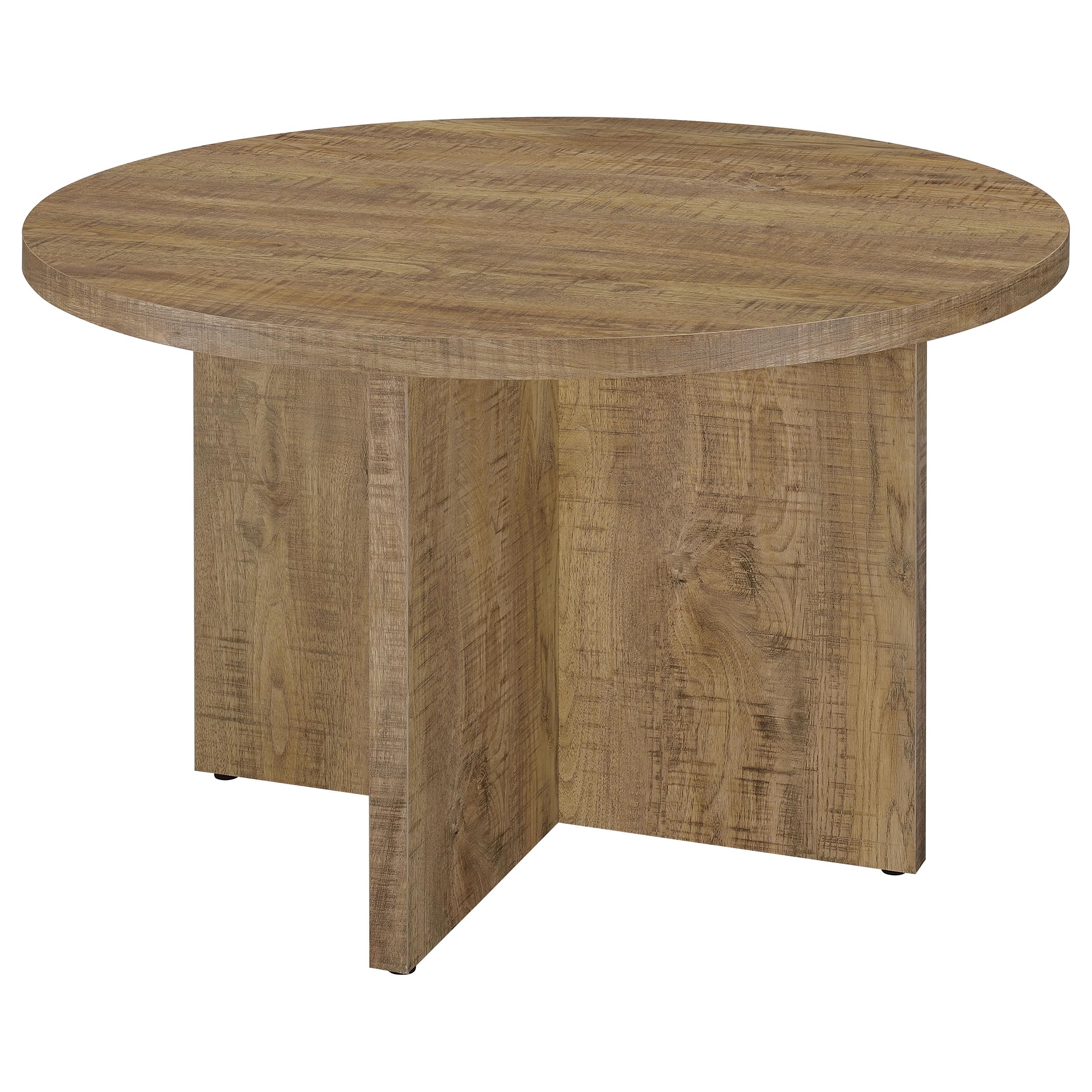 Coaster Home Furnishings Jamestown Round Engineered Wood Dining Table with Decorative Laminate Mango Brown