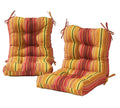 Greendale Home Fashions Outdoor Seat/Back Chair Cushion, 2 Count (Pack Of 1), Cinnamon Stripe