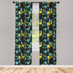 Ambesonne Window Curtains Pack Of 2, Science Themed Biology Chemistry And Physics Protons Neutrons, Lightweight Set With Rod Poc