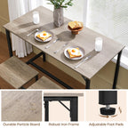Yaheetech 3 Piece Dining Table Set, 47.5' Industrial Bar Table Set, Counter Height Kitchen Table With Bar Stools Set Of 2, Kitchen Bar Height Table And Chairs For Dining Room, Small Space, Apartment