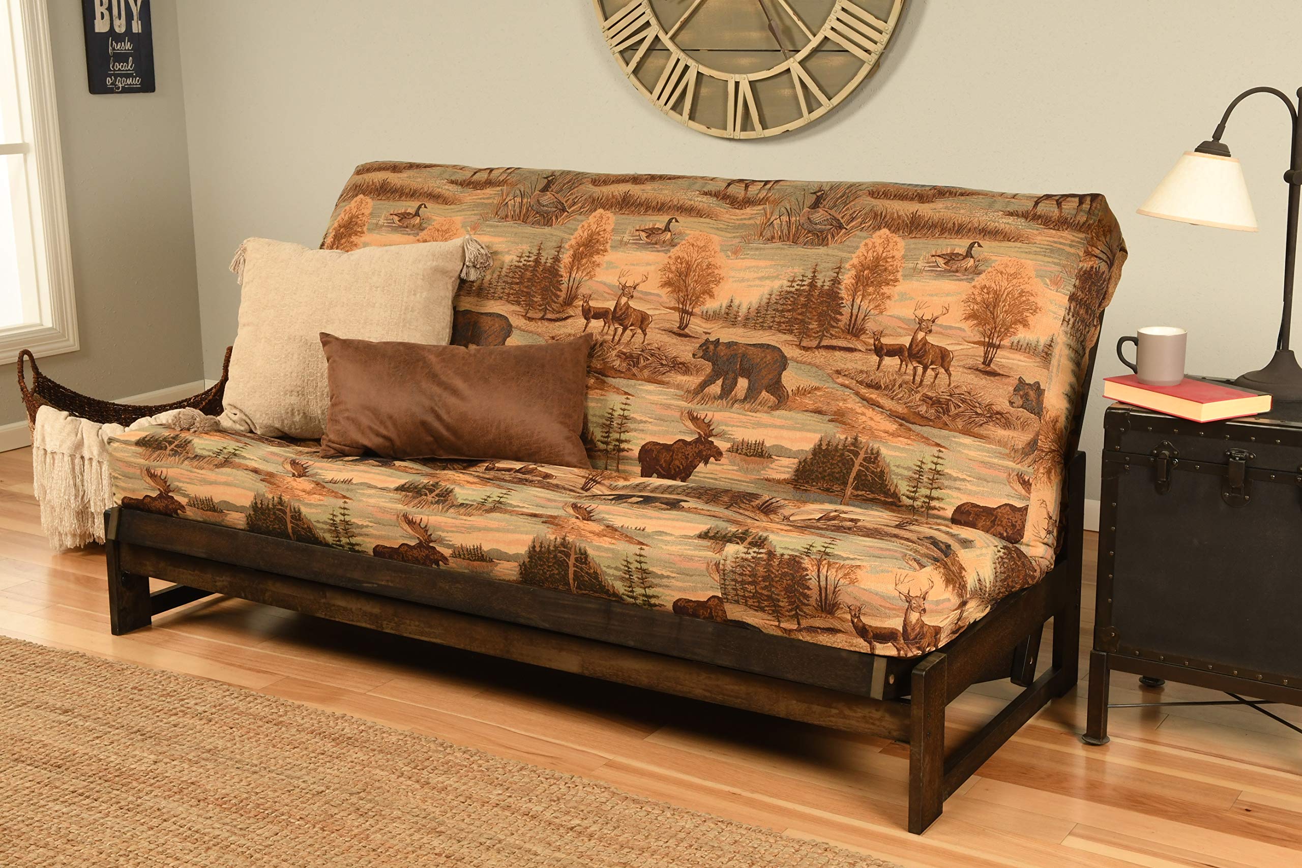 Kodiak Furniture Aspen Futon With Canadian Print Mattress In Mocha/Brown