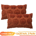 Cosibono Pumpkin Fall Decorative Throw Pillow Covers 12'X20', Set Of 2 Caramel Soft Faux Fur Pillow Covers For Autumn Harvest,