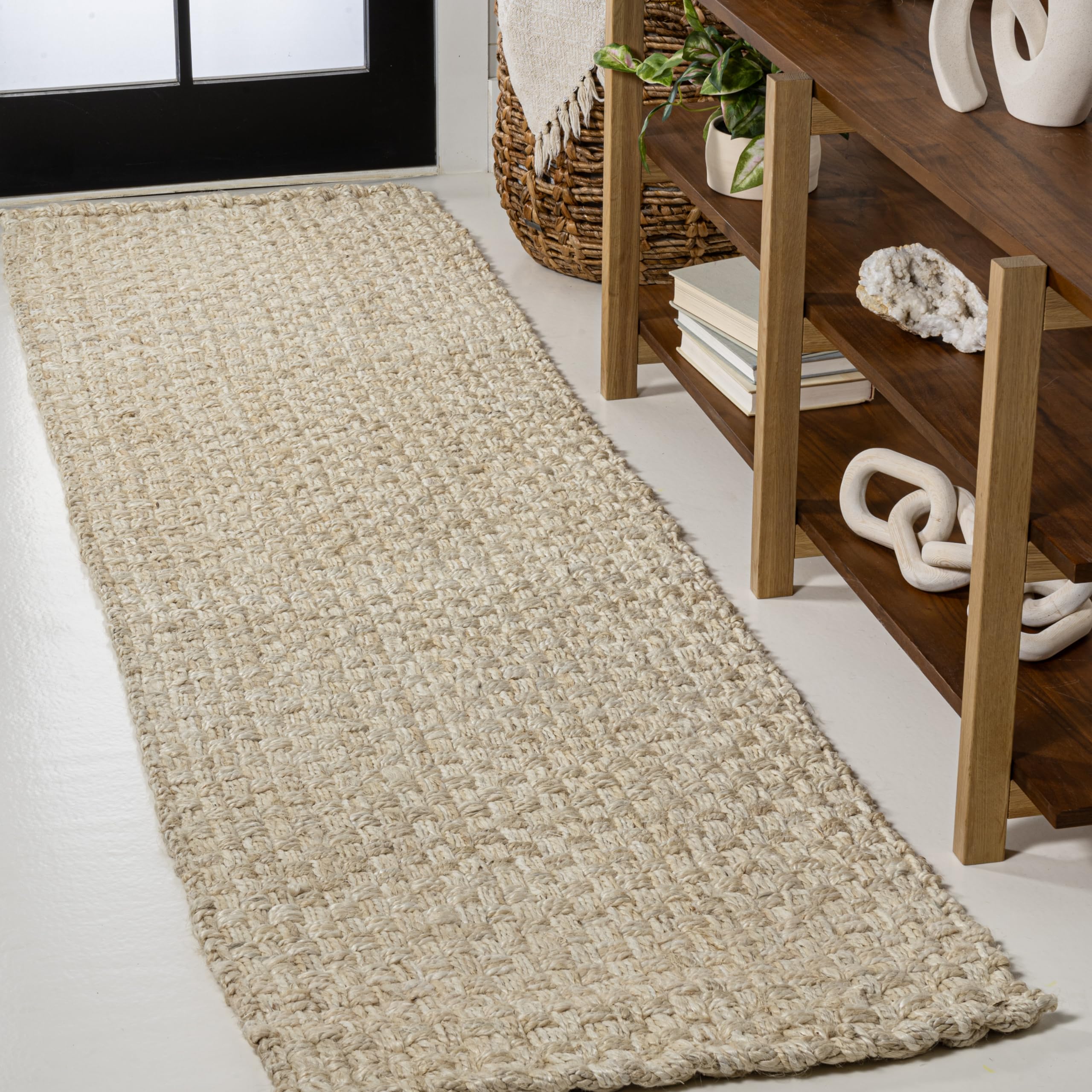 JONATHAN Y NFR102B-28 Estera Hand Woven Boucle Chunky Jute Runner Rug, Bohemian, Transitional, Rustic, Cottage, Vintage, Industr