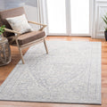 SAFAVIEH Brentwood Collection 4' x 6' Light Grey/Ivory BNT832F Medallion Distressed Non-Shedding Living Room Bedroom Accent Rug