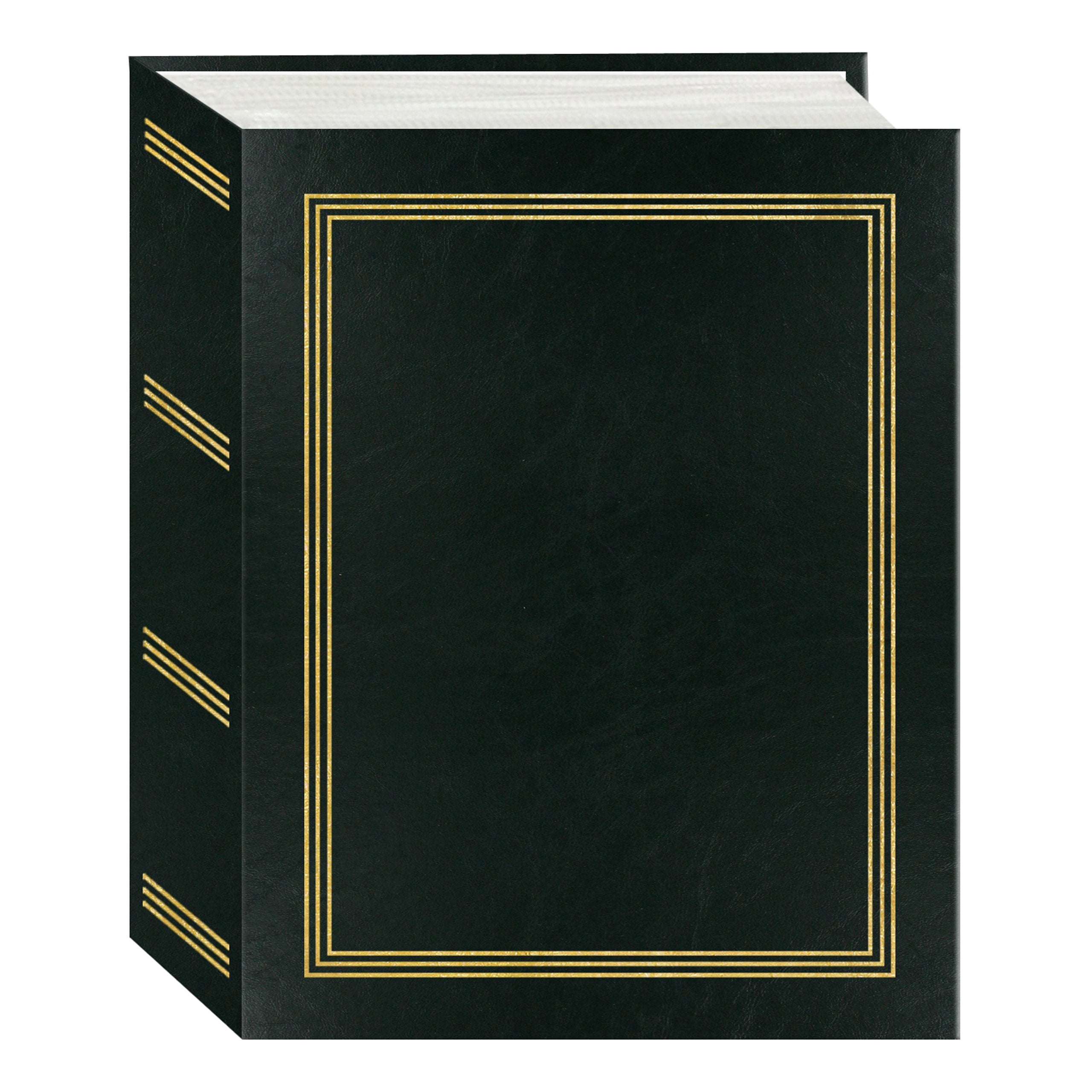 Pioneer Mini Max Bound Photo Album, Solid Color Designer Covers with Accents, Holds 100 4x6 Photos, 1 Per Page, Color: Black