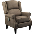 HOMCOM Vibration Massage Recliner Chair for Living Room with Heat, Wingback Single Sofa, Modern Linen Fabric Push Back Reclining