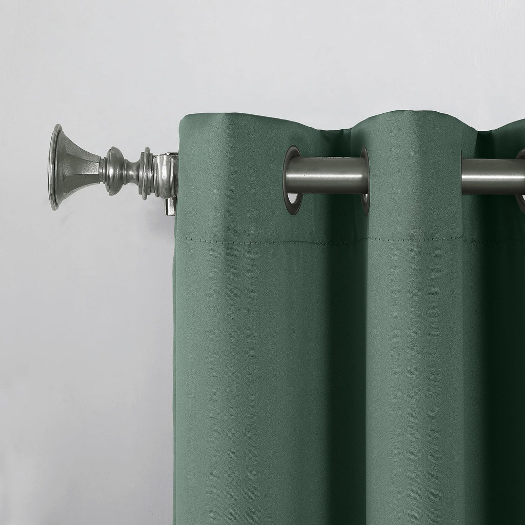 Sun Zero Barrow 2-Pack Energy Saving Grommet Curtain Panel Pair, 54'' X 54, Everglade Green