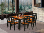 East West Furniture PFKE9-BCH-W 9 Piece Dining Room Furniture Set Includes a Square Kitchen Table with Butterfly Leaf and 8 Dining Chairs, 54x54 Inch, Black & Cherry