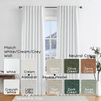 108 Inch White Extra Long Curtains For Bedroom,Hook Tape For Traverse Curtain Rod,100% Blackout Light Dark Out Faux Linen Long C