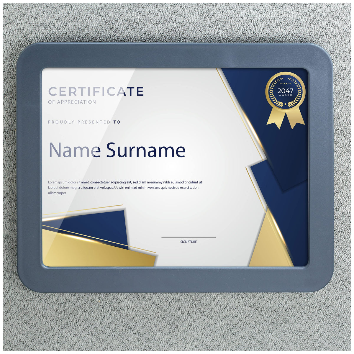 Officemate Verticalmate Certificate Holder, Slate Gray (29172)