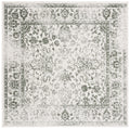 SAFAVIEH Adirondack Collection Accent Rug - 4 Square, Ivory & Dark Green, Distressed Design, Non-Shedding & Easy Care, Ideal fo