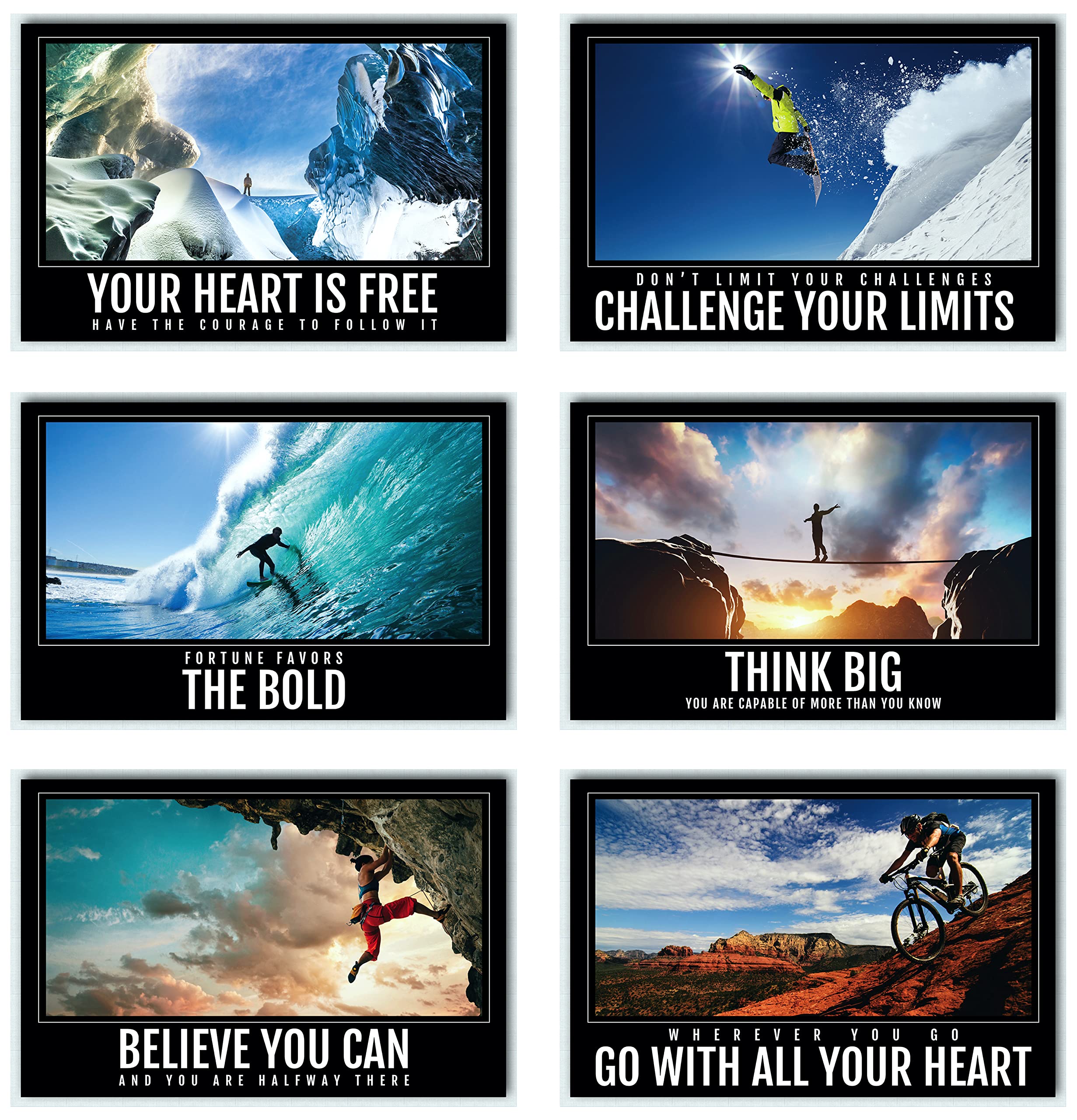 L&O Goods Motivational Posters | Set Of 6 Inspirational Wall Decor | 11X17 Inches | Home Decor