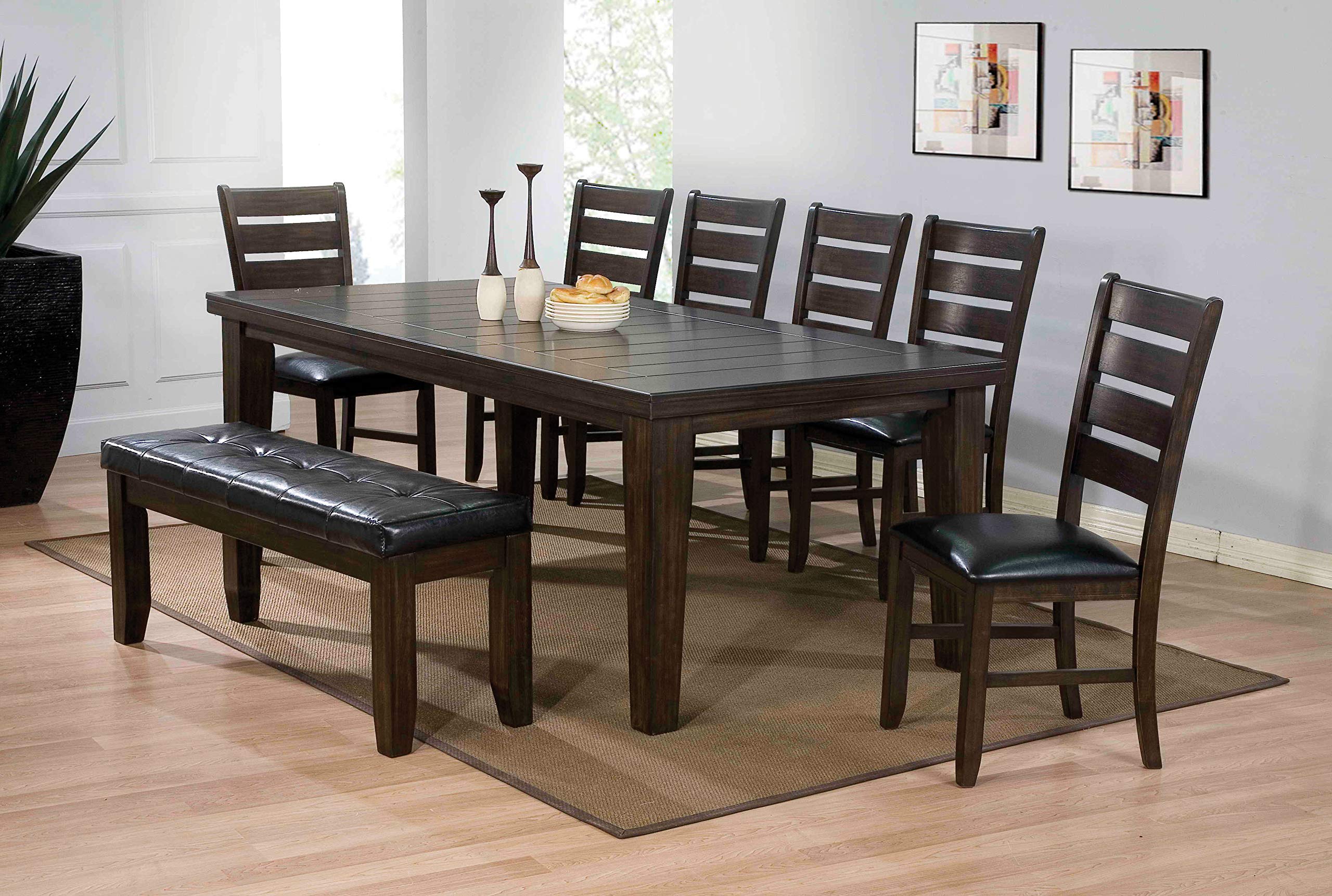 Acme Urbana Rectangular Wooden Extendable Dining Table In Espresso