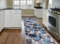 Rugshop Modern Large Floral Non-Slip (Non-Skid) Runner Rug 2 x 10 Gray-Blue