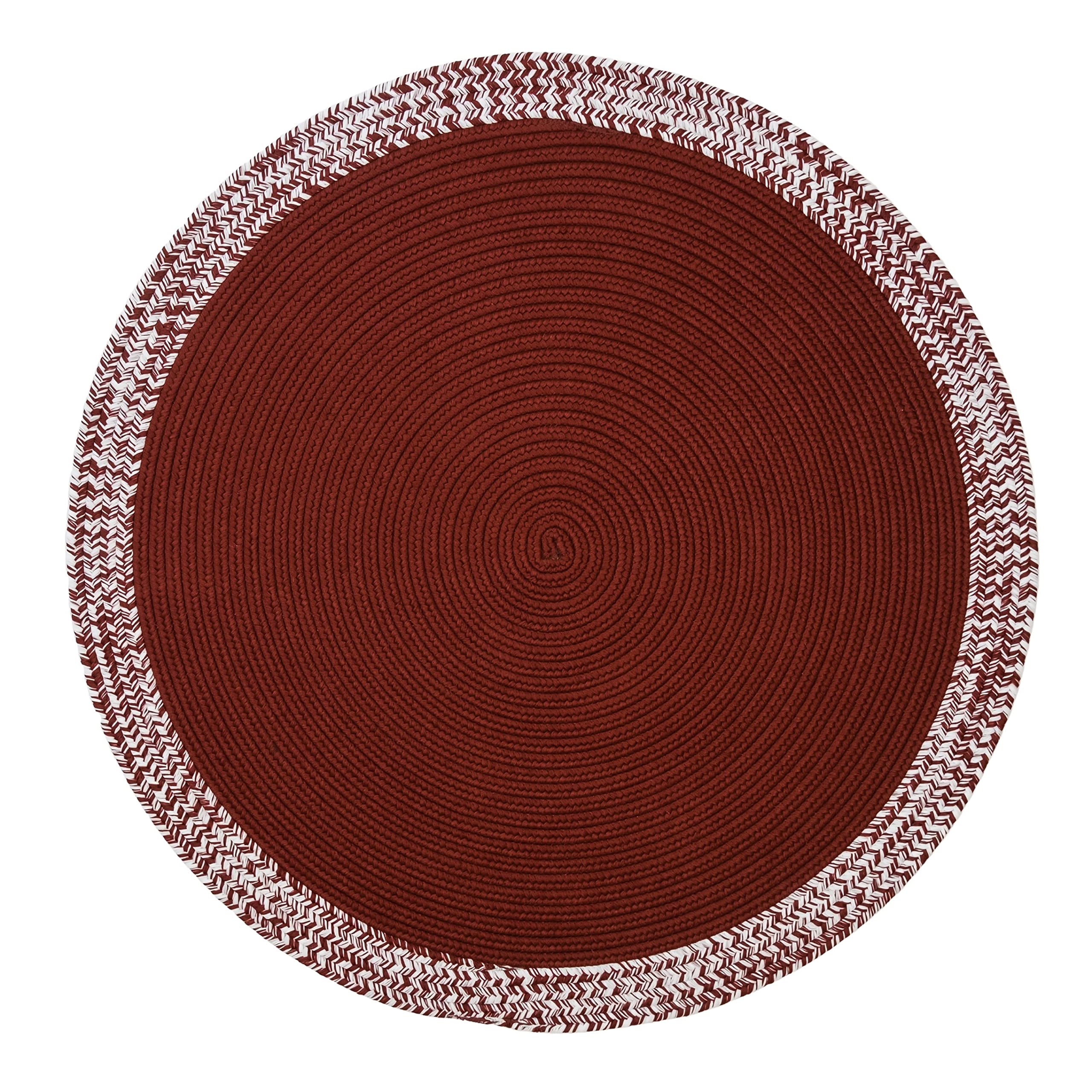 Colonial Mills Bordered Under-Tree Christmas Reversible Round Rug - Red 65” X 65”