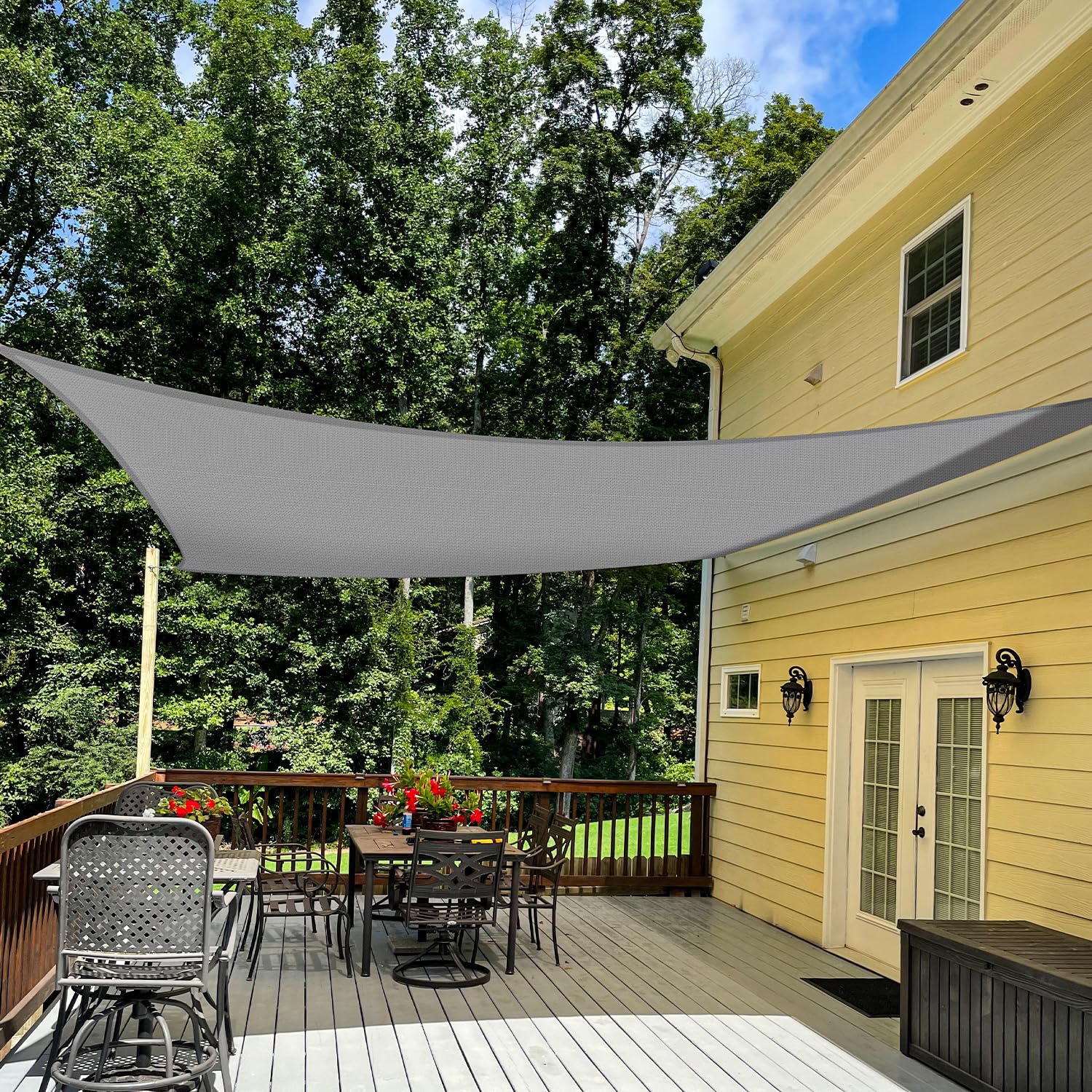 Tang Sun Shades Depot Sun Shade Sail 9' X 9' Light Grey Canopy Square Shade Sail U*V Block For Patio Garden School Park Outdoor