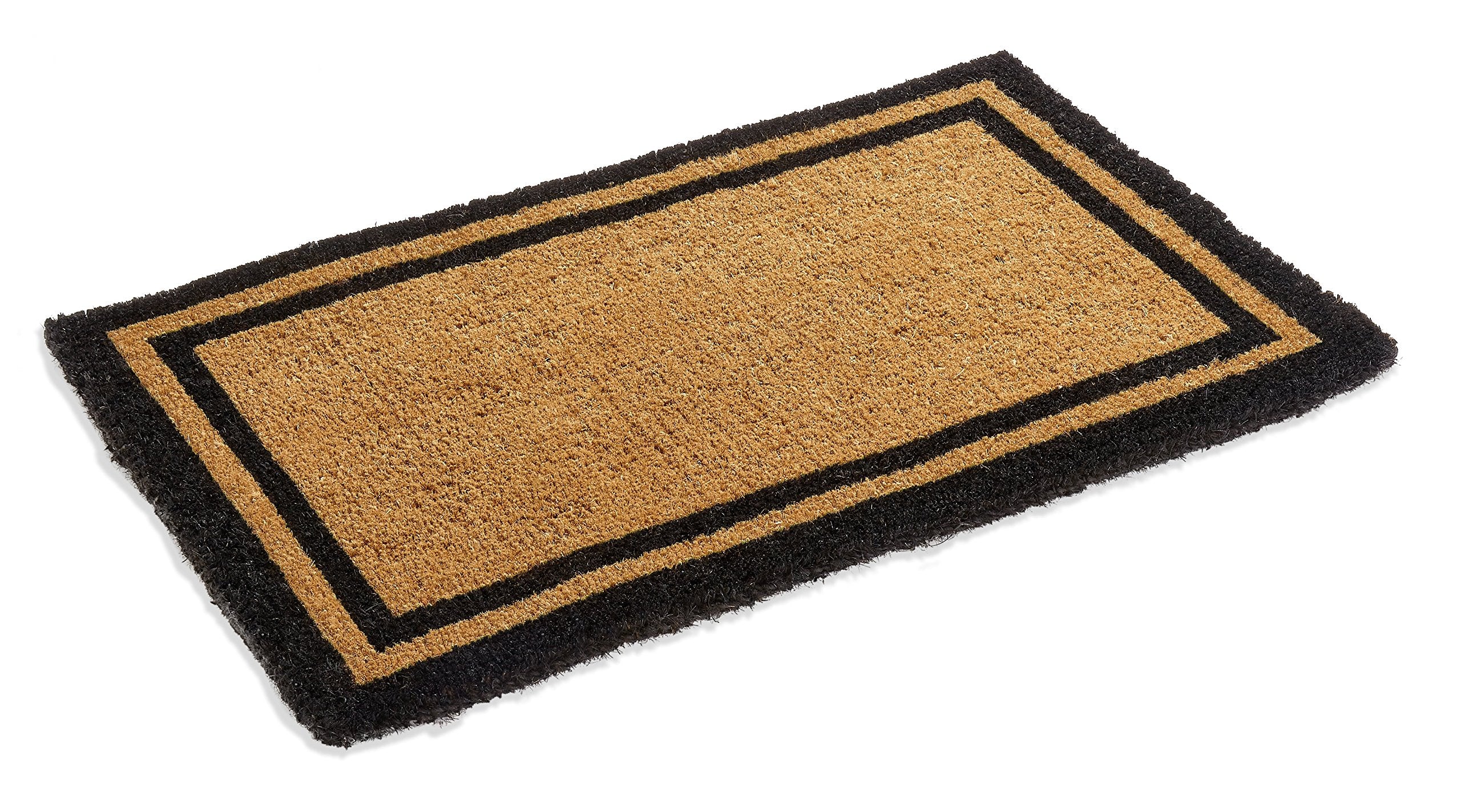 Kempf Natural Coco Coir Outdoor Doormats With Black Border Keep Your House/Office Clean - Welcome Guests With Outdoor Heavy Duty