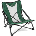 Cascade Mountain Tech Camping Chair - Low Profile Folding Chair For Camping, Beach, Picnic, Barbeques, Sporting Event With Carry Bag, Polyester, Green