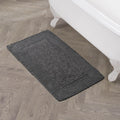 Laura Ashley Ruffle Cotton 20 x 34 Bath Rug, Dark Gray
