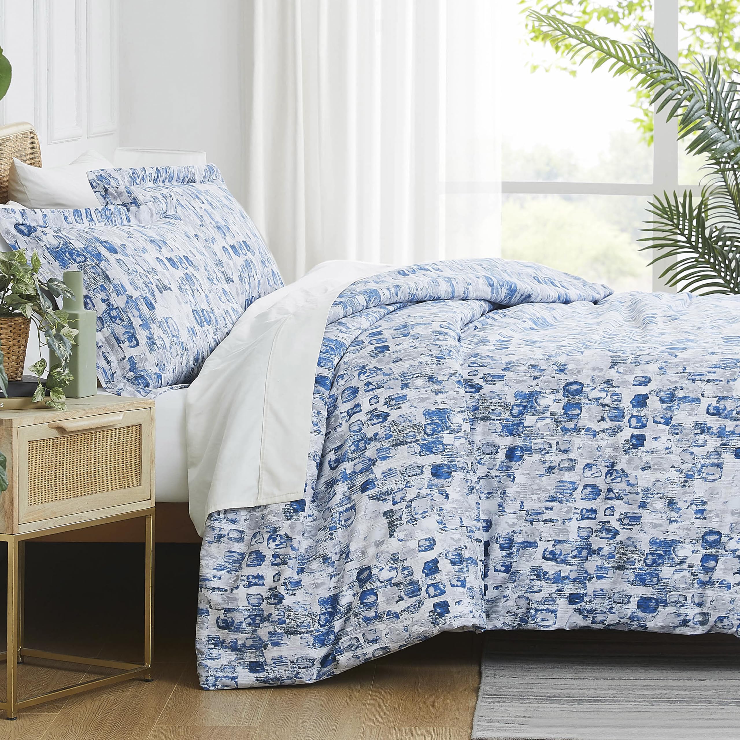 Southshore Fine Living, Inc. Rhythm Collection Oversized Duvet Cover Queen Bedding Set, Printed Duvet Cover Set 3-Piece With Two