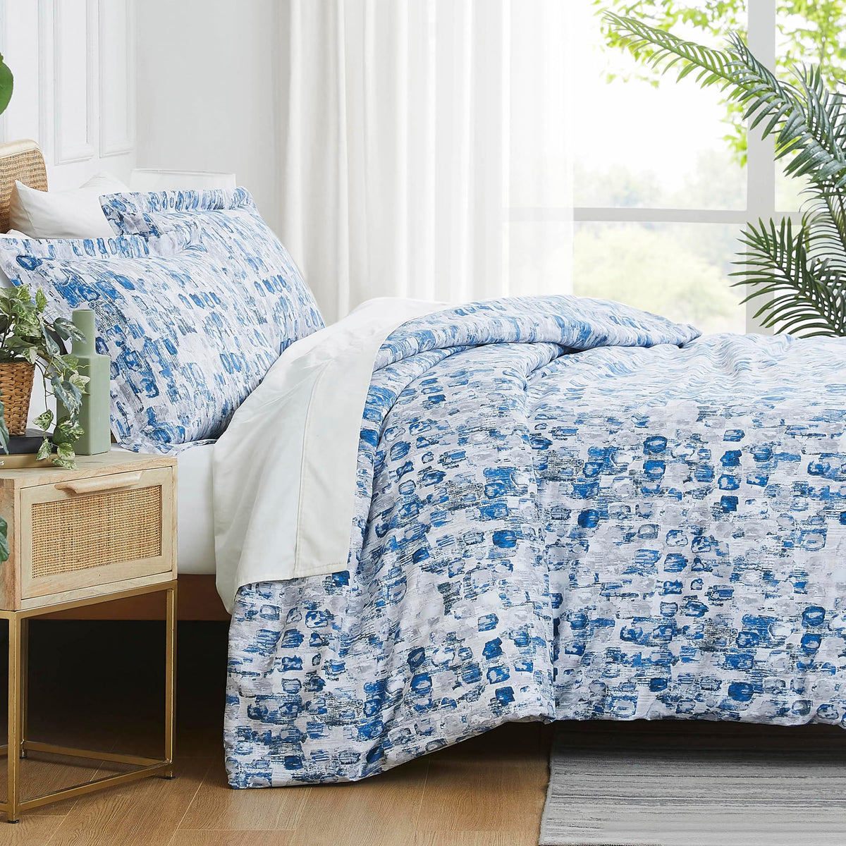 Southshore Fine Living, Inc. Rhythm Collection Oversized Duvet Cover Queen Bedding Set, Printed Duvet Cover Set 3-Piece With Two