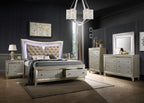 Best Quality Furniture Venetian 3Pc (California King Bed And Vanity Set), Champagne