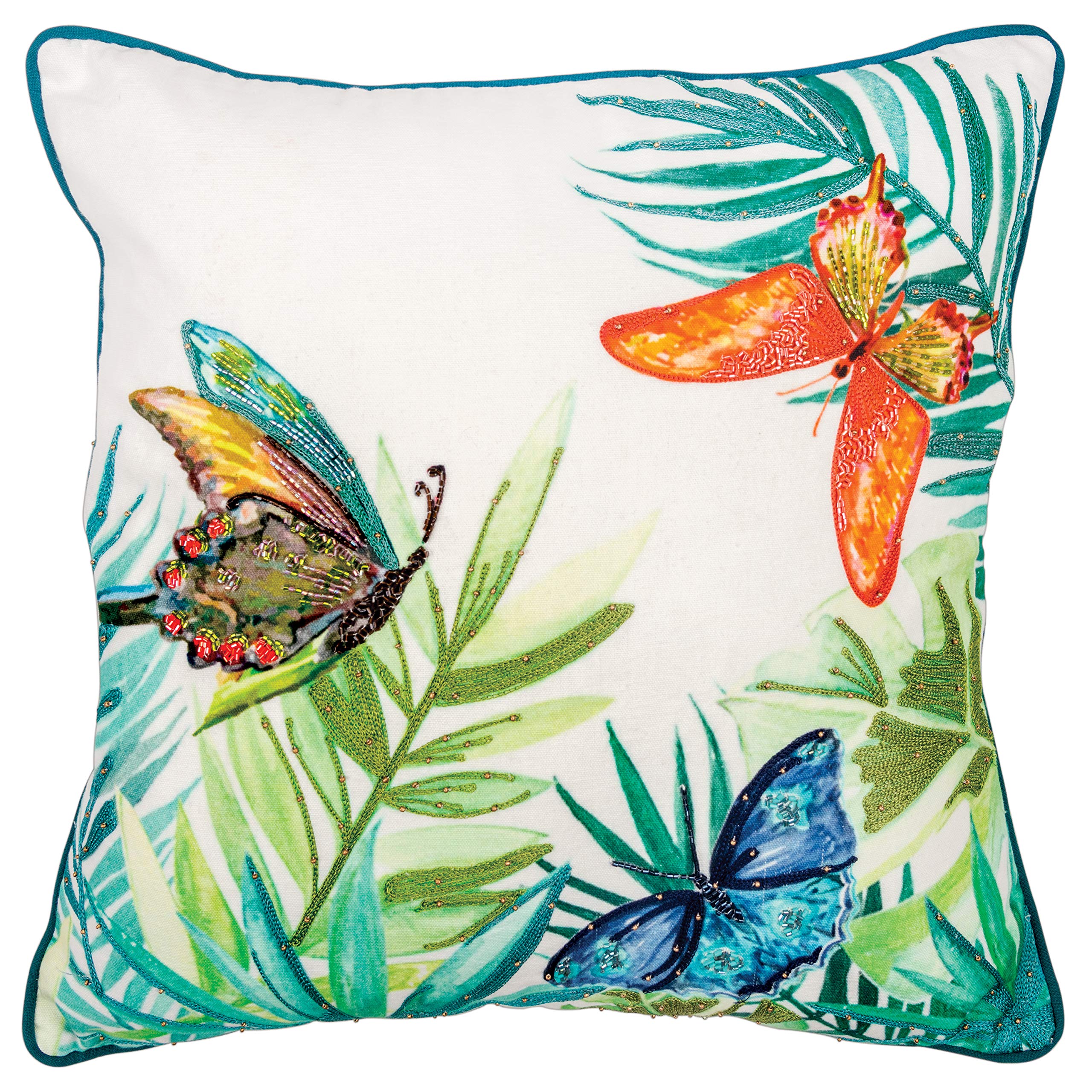 Rizzy Home 20" x 20" Down Filled Pillow with Cotton Cover in Multi-Color