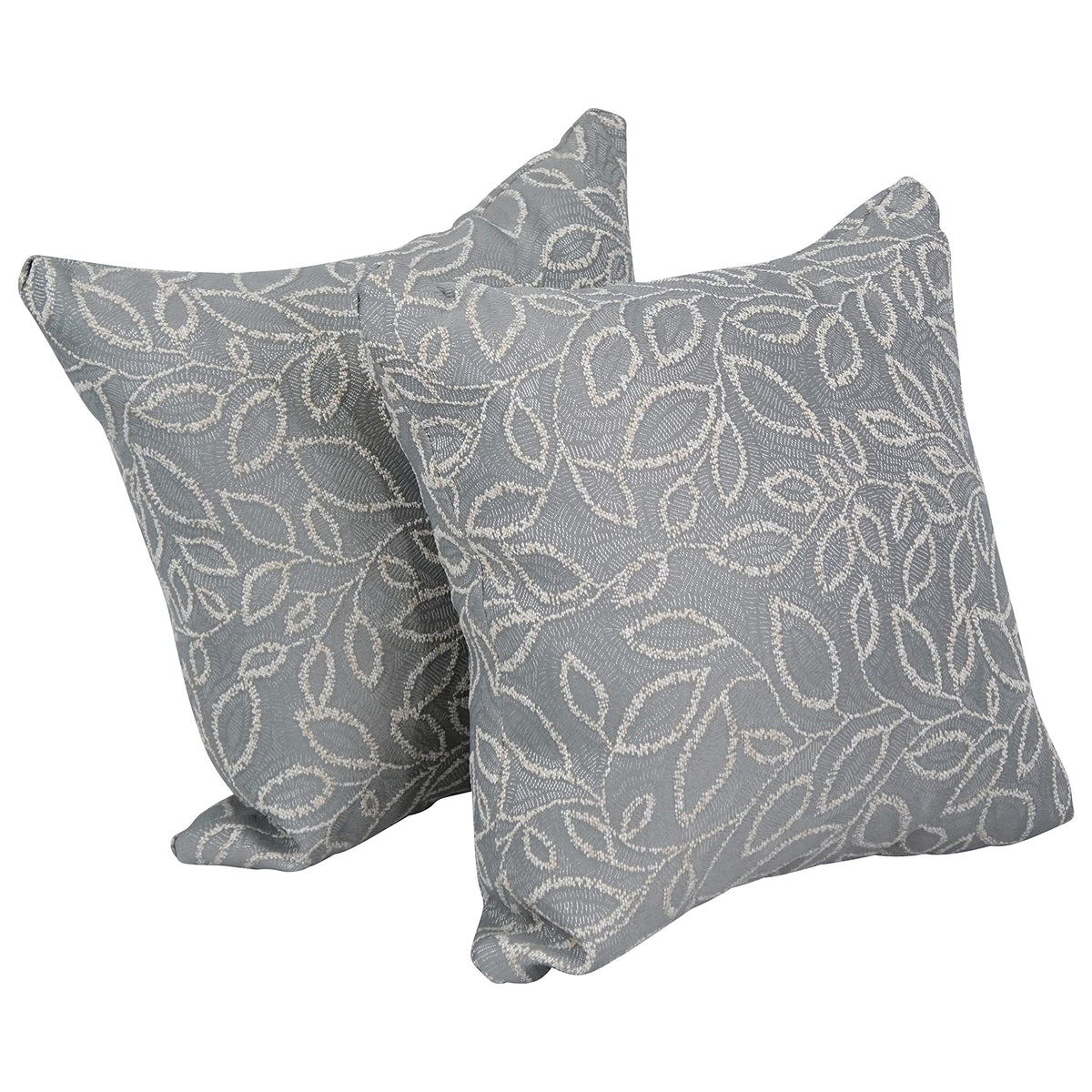 Blazing Needles Square Polyester Jacquard Throw Pillows, 17&quot;, Florian Greyst 2 Count