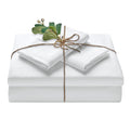 Chanasya Premium Embossed White Bed Sheets Set For Twin Size 3-Piece - Soft Maze Pattern 1 Flat Sheet 1 Fitted Sheet 1 Pillowcas