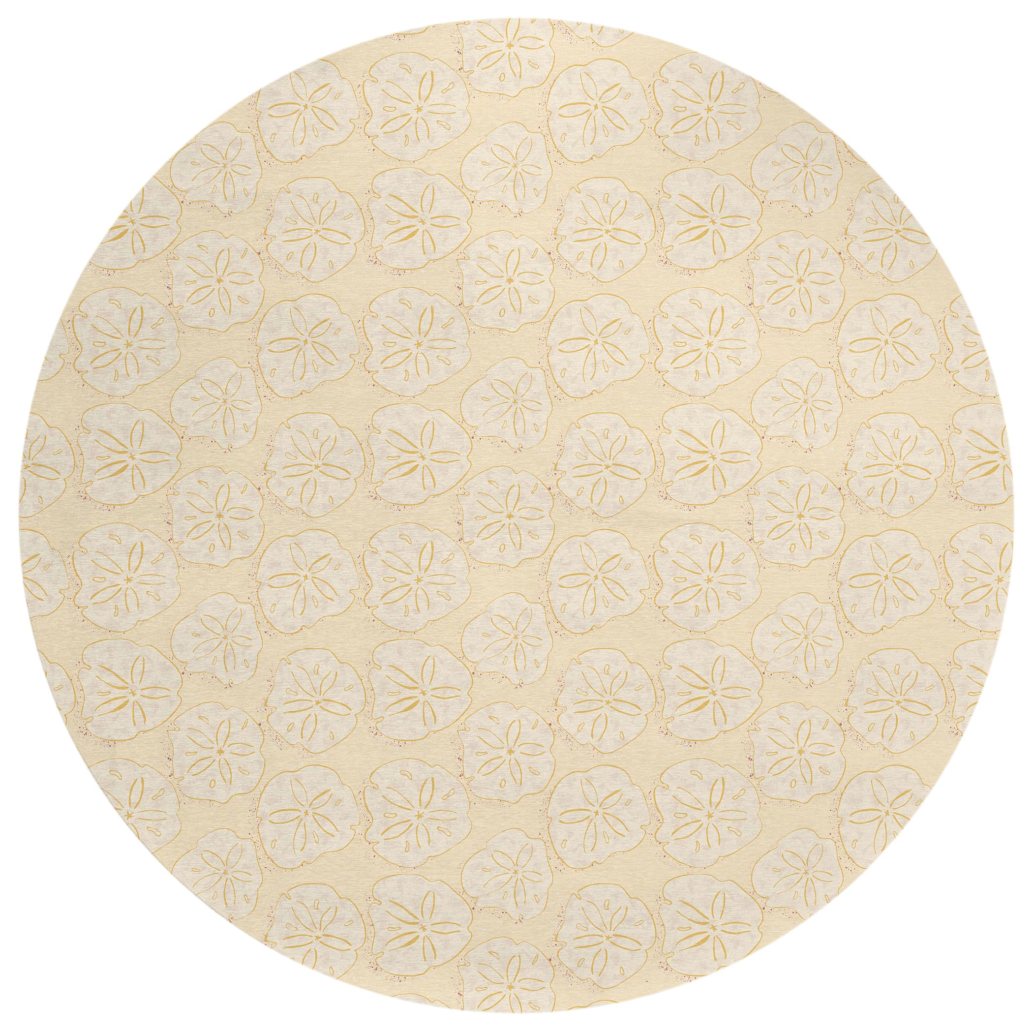 Addison Rugs Surfside Asr40 Sand 8' X 8' Indoor Outdoor Round Rug, Easy Clean, Machine Washable, Non Shedding, Bedroom, Living Room, Dining Room, Kitchen, Patio Rug