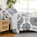 Southshore Fine Living, Inc. Oversized Comforter Full Size Set, Down Alternative Boho Bedding, Paisley Floral Print Bed Spread,