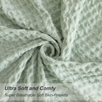 Phf Ultra Soft Waffle Weave Euro Shams Pillow Covers 26' X 26' 2 Pack, No Filling, Breathable Skin-Friendly Euro Throw Pillow Covers For Bed Couch Sofa, Sage Green