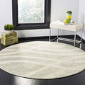 SAFAVIEH Adirondack Collection 5 Round Sage/Cream ADR125X Modern Wave Distressed Non-Shedding Living Room Dining Bedroom Foyer 