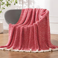 Miulee Christmas Red Super Soft Throw Blanket For Couch, Cozy Fluffy Warm Blankets Lightweight Knit Throw Blankets For Sofa, Bed