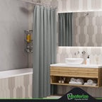 Neaterize Shower Curtain Grey - Hotel Style Grey Shower Curtains For Bathroom With Waffle Design, 72X78 Inches - Fabric Shower C