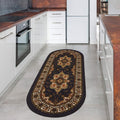 Antep Rugs Alfombras Oriental Traditional 2x5 Non-Skid (Non-Slip) Low Profile Pile Rubber Backing Kitchen Area Rugs (Black, 2 x