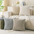Cozoomy Set Of 4 Neutral Decorative Pillow Covers 20X20 Inch Corduroy Throw Pillow Covers For Bed Couch Sofa Living Room Soft Cu