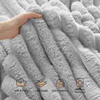 Bedsure Blankets Queen Size For Bed - Super Soft Cozy Blankets For Women, Cute Large Fleece Blanket For Girls, Light Grey,90X90