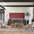Rugs USA x Arvin Olano Melrose Checked Wool Area Rug - 3x5 Accent Rug Farmhouse Brown/Ivory for Living Room Bedroom Dining Room 