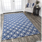 Rizzy Home Alora Decor Holland 8' X 10' Geometric Blue/Ivory Hand-Tufted Area Rug