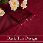 Ryb Home Red Theater Moive Velvet Curtains -Light & Heat Block Back Tabs Window Treatment Energy Efficient Privacy Protection Drapes For Hotel Villa Living Room, Ruby Red, W52 X L120 Inches, 2 Panels