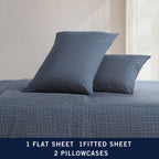 Nautica - Twin Sheets, Premium Cotton Percale Bedding Set, Plaid Bedding Set, Oeko-Tex Certified (Reece Plaid Navy, Twin)
