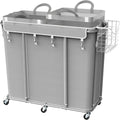 Simple Houseware Large 2 Section Rolling Laundry Cart, Heavy Duty 265L