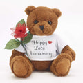 JustPaperRoses 13th Wedding Anniversary 10 inch Teddy Bear with Lace Rose Flower