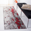 SAFAVIEH Adirondack Collection Runner Rug - 26 x 10, Red & Grey, Modern Abstract Design, Non-Shedding & Easy Care, Ideal for H