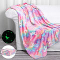 Glow In The Dark Blanket Unicorns Gifts For Girls,Toys For 2 3 4 5 6 7 8 9 10 Year Old Girl Gifts,Soft Kids Blankets For Christm